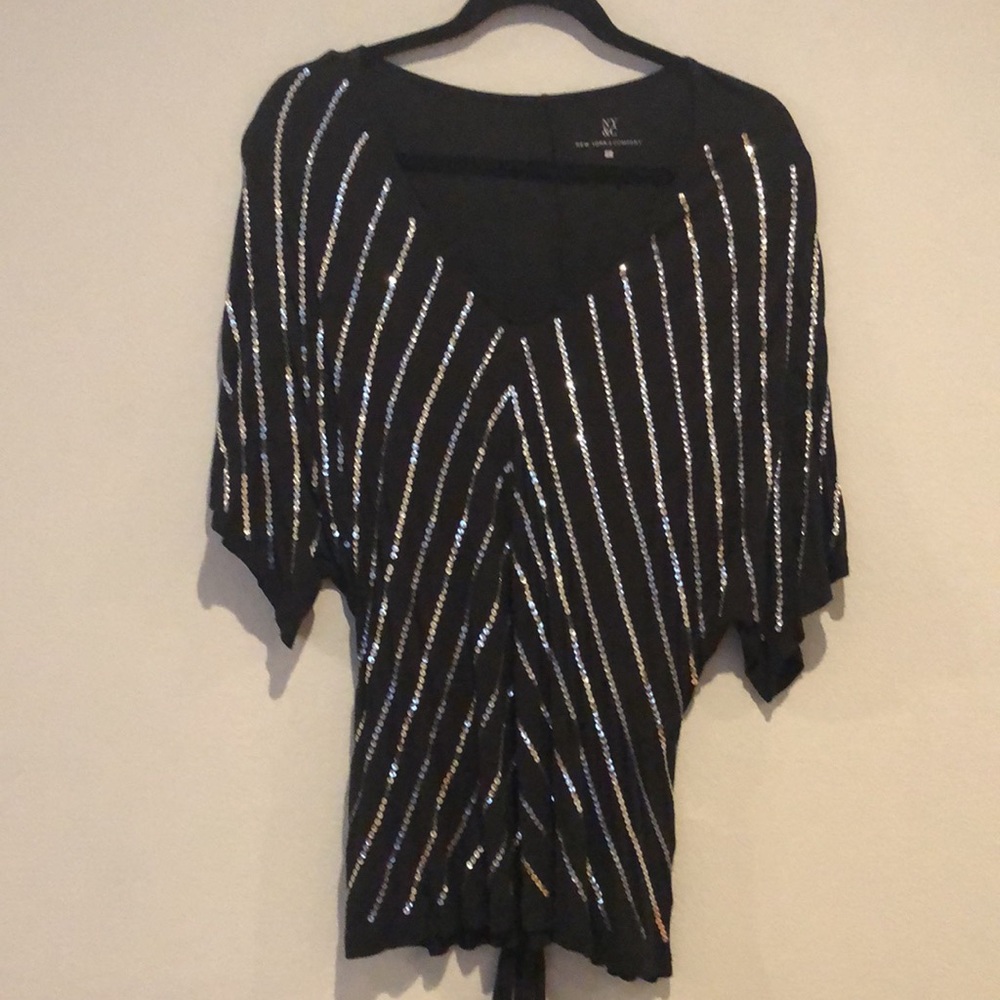 New York and Company, large,sequin dolman style shirt